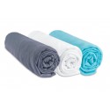 Drap housse 60x120 Coton Gris Blanc Turquoise (Lot de 3)