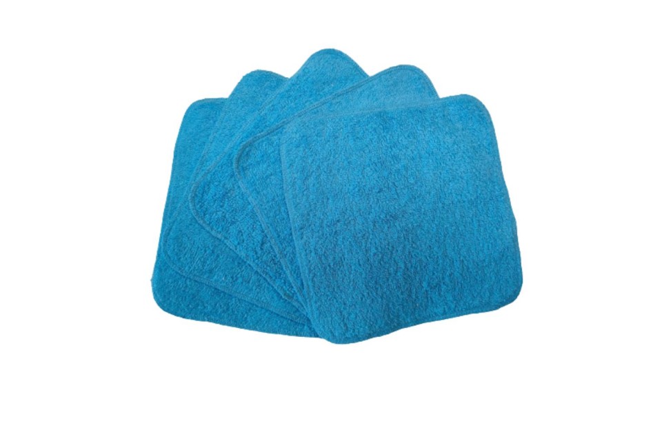 Lingettes lavables coton bio BLEU (Lot de 5)