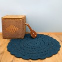 Tapis rond Coton ALMA BLUE D 120 cm