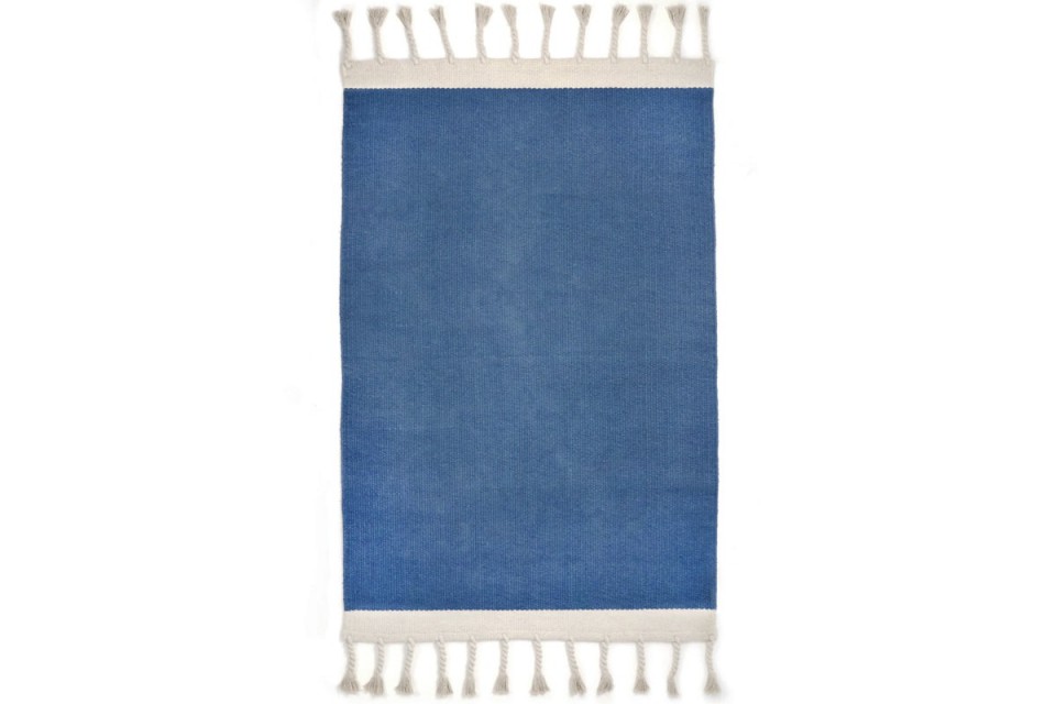 Tapis Coton LISBOA BLEU COLBERT 100 x 150 cm