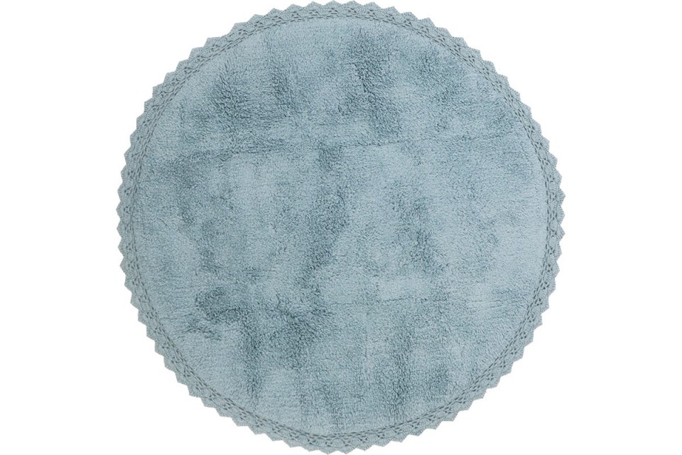 Tapis Coton PERLA BLUE Diam 110 cm