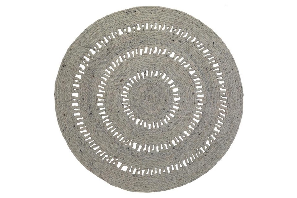 Tapis Laine / Coton BIBEK GREY M Diam 140 cm