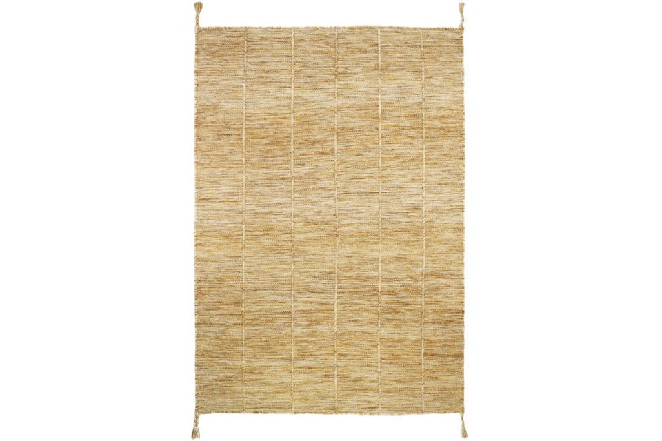 Tapis Laine LHENA JAUNE BRUN S 100 x 140 cm