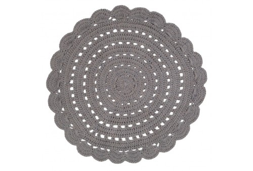 Tapis rond Coton ALMA GREY Diam 120 cm