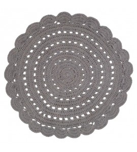 Tapis rond Coton ALMA GREY Diam 120 cm