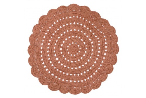 Tapis rond Coton ALMA AMBRE D120 cm