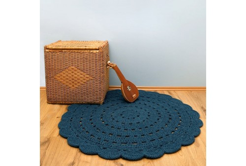 Tapis rond Coton ALMA BLUE D 120 cm