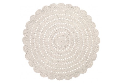 Tapis rond Coton ALMA ECRU L Diam 150 cm
