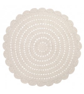 Tapis rond Coton ALMA ECRU L Diam 150 cm