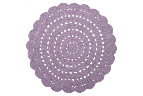 Tapis rond Coton ALMA MAUVE D 120 cm