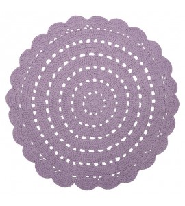 Tapis rond Coton ALMA MAUVE D 120 cm