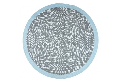 Tapis rond Coton BRENDA BLUE Diam 120 cm