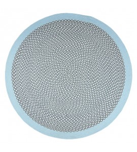 Tapis rond Coton BRENDA BLUE Diam 120 cm