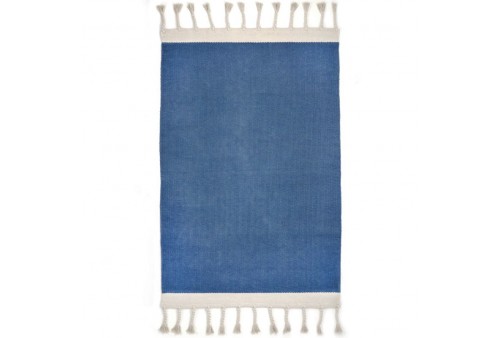 Tapis Coton LISBOA BLEU COLBERT 100 x 150 cm