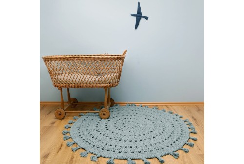 Tapis rond Coton NILA VERT PALE D 120 cm