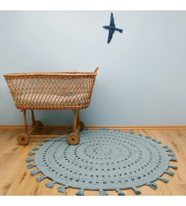 Tapis rond Coton NILA VERT PALE D 120 cm