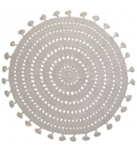 Tapis Coton NILA PEARL GREY Diam 120 cm