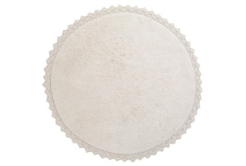 Tapis rond Coton PERLA ECRU Diam 110 cm