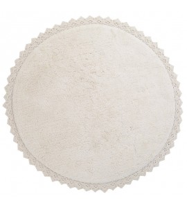 Tapis rond Coton PERLA ECRU Diam 110 cm