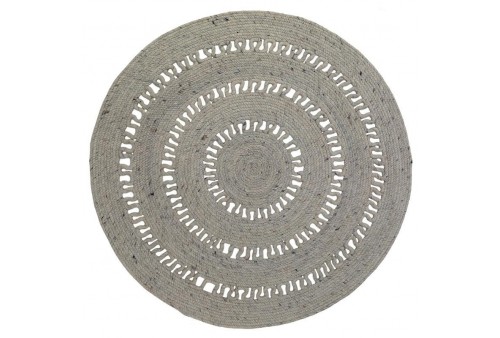Tapis Laine / Coton BIBEK GREY M Diam 140 cm