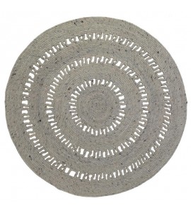 Tapis Laine / Coton BIBEK GREY M Diam 140 cm
