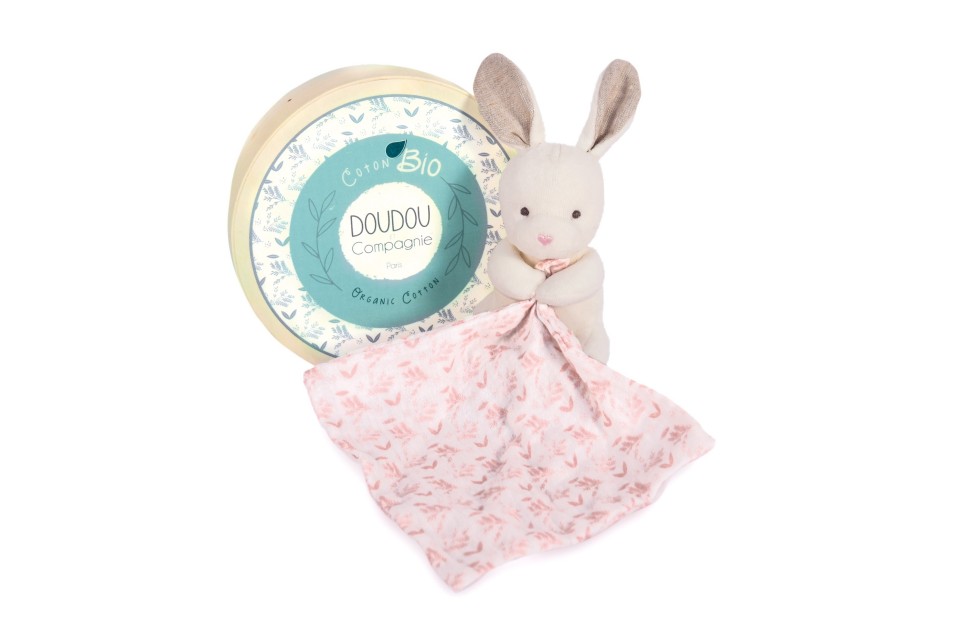 Doudou Botanic Bio - Lapin Pm Avec Doudou Rose