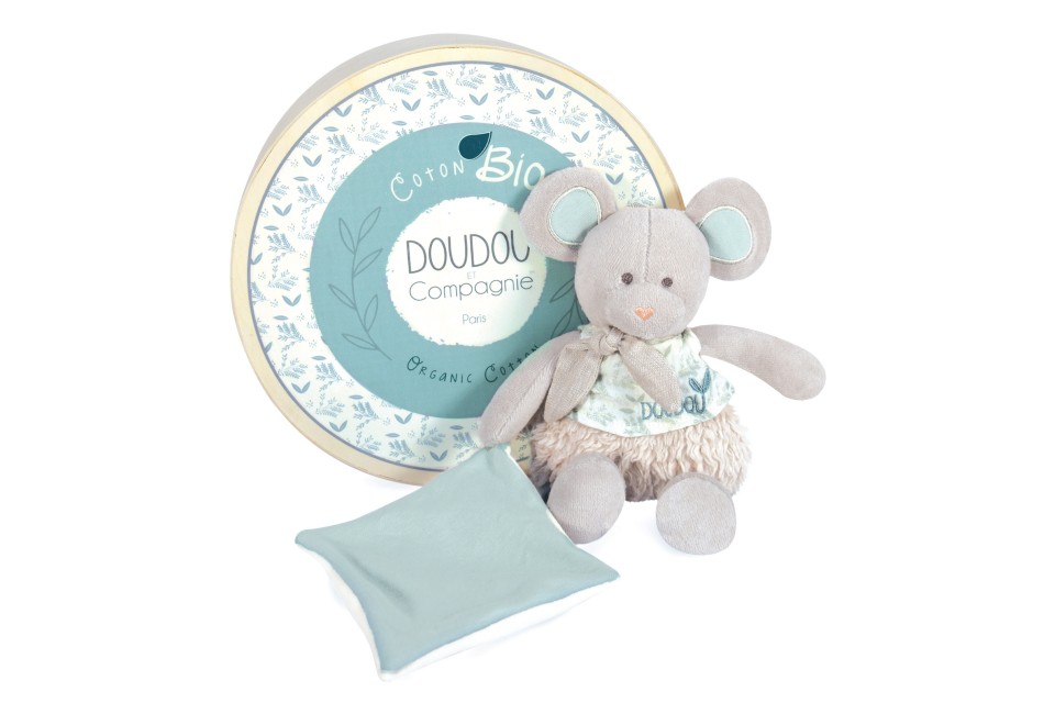 Doudou Botanic Bio - Souris Mm Avec Doudou Vert Olive