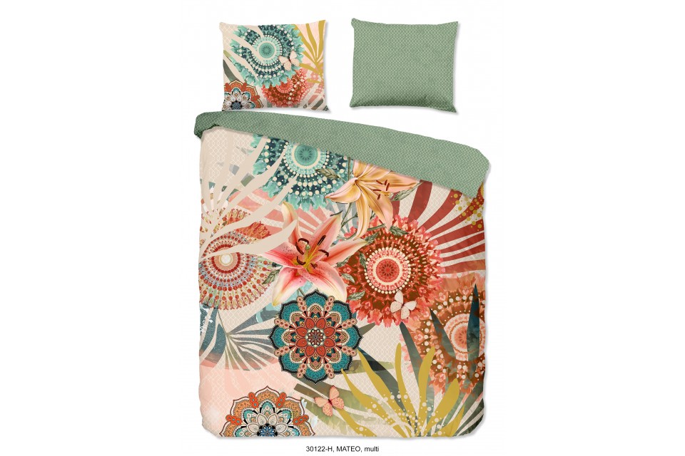 Parure de lit 140x200 / 220 cm HIP Coton-satin no.30122 multi
