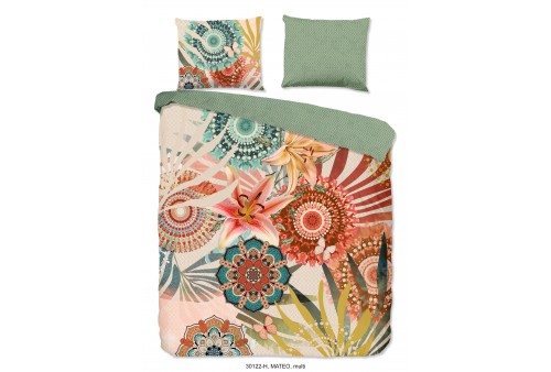 Parure de lit 140x200 / 220 cm HIP Coton-satin no.30122 multi