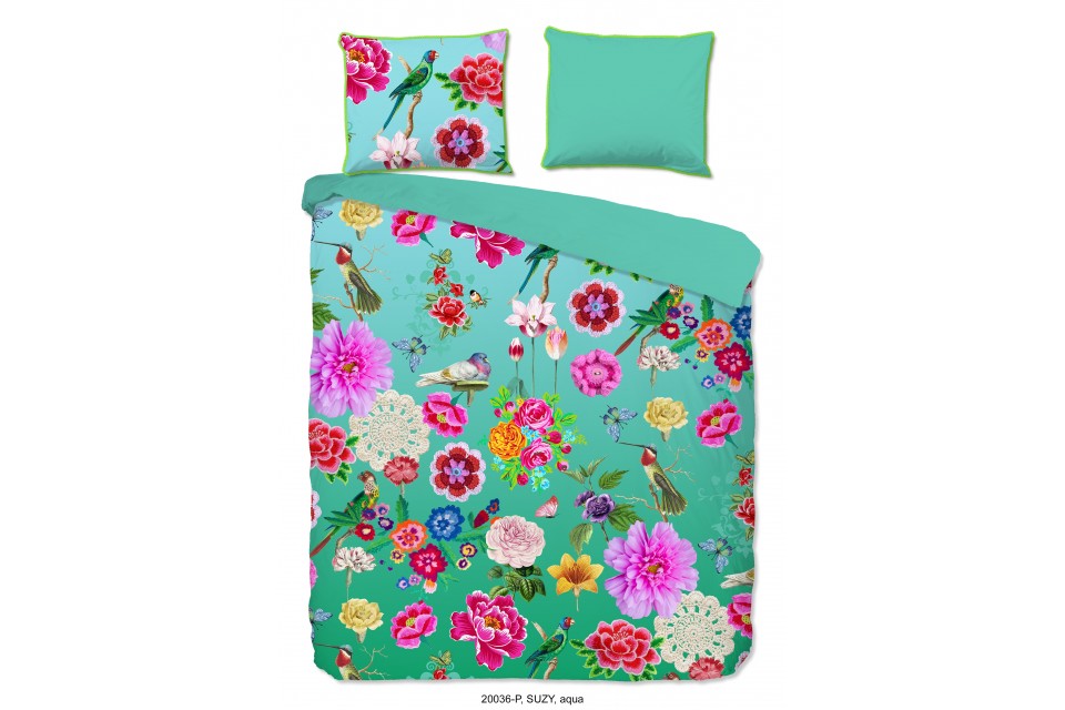 Parure de lit 200x200 / 220 cm Happiness no.20036 aqua