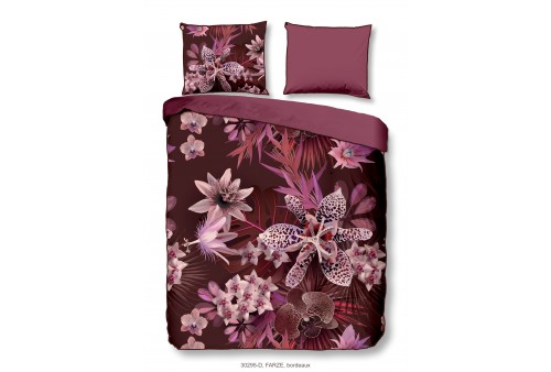 Parure de lit 200x200 / 220 cm Descanso Bio no.30295 bordeaux