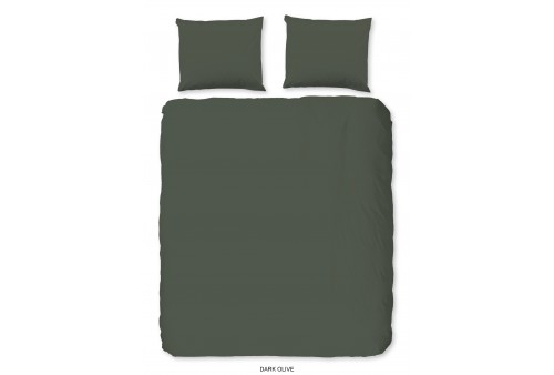Parure de lit 200x200 / 220 cm HIP Coton-satin d.olive