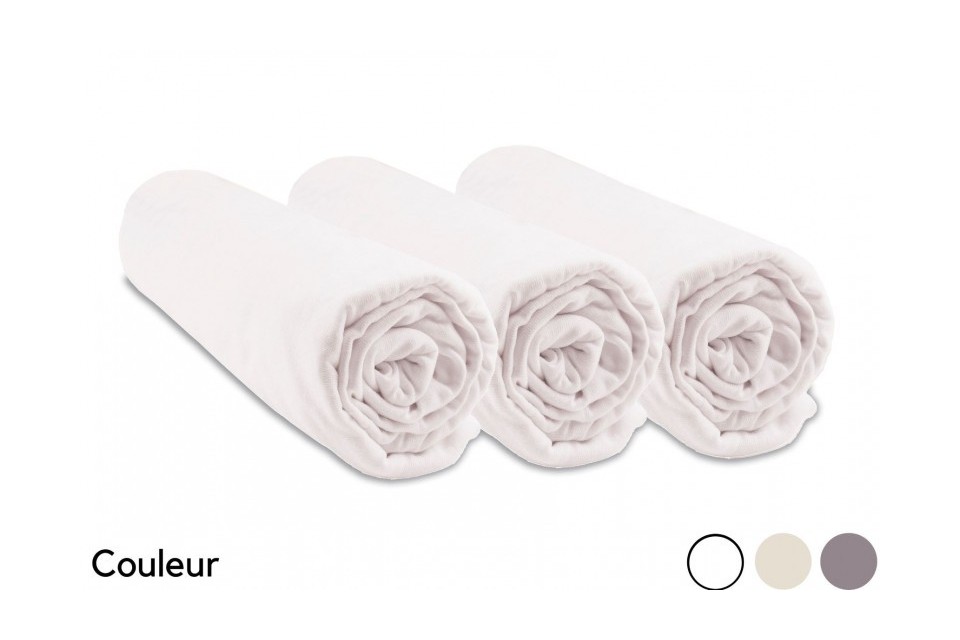 Lot de 2 draps-housses bébé en coton - rose pale imprime, Linge de