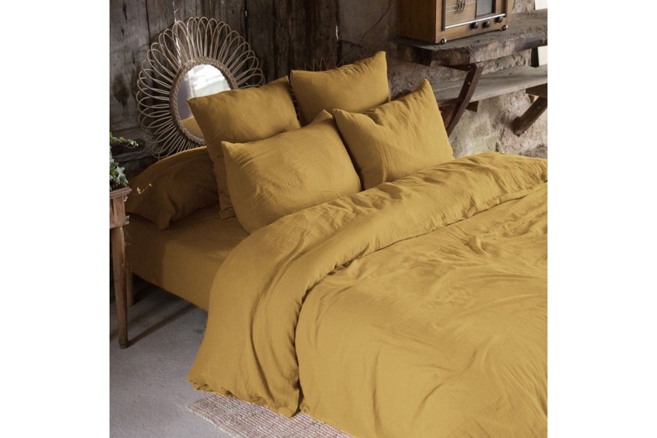 Housse de couette 220x240 Gaze de Coton Safran