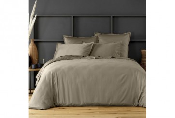 Housse de couette 220x240 Satin de Coton Sable