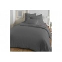 Parure de lit 240x260 Satin de Coton Gris Perle