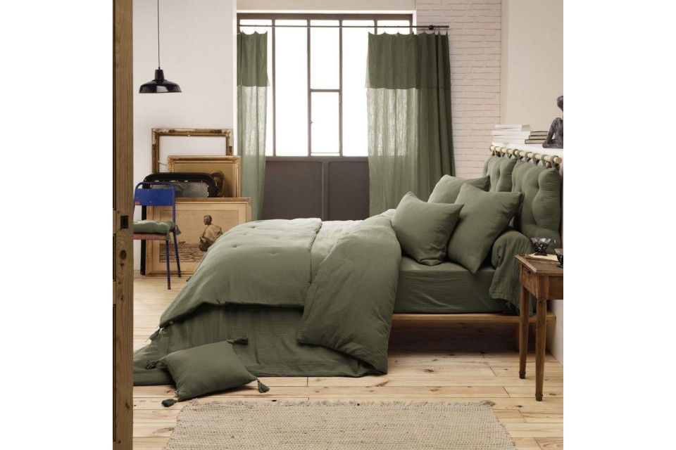 Housse de couette 240x260 Gaze de Coton Romarin