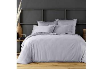 Housse de couette 240x260 Satin de Coton Gris Craie