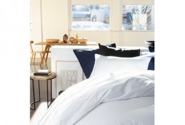 Housse de couette Percale de Coton Lavé 80 fils Blanc, Taille - 220 x 240 cm