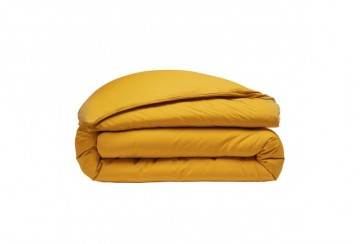 Housse de couette Percale de Coton Jaune, Taille - 220 x 240 cm