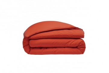 Housse de couette Percale de Coton Orange, Taille - 220 x 240 cm