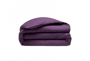 Housse de couette Percale de Coton Violet, Taille - 220 x 240 cm