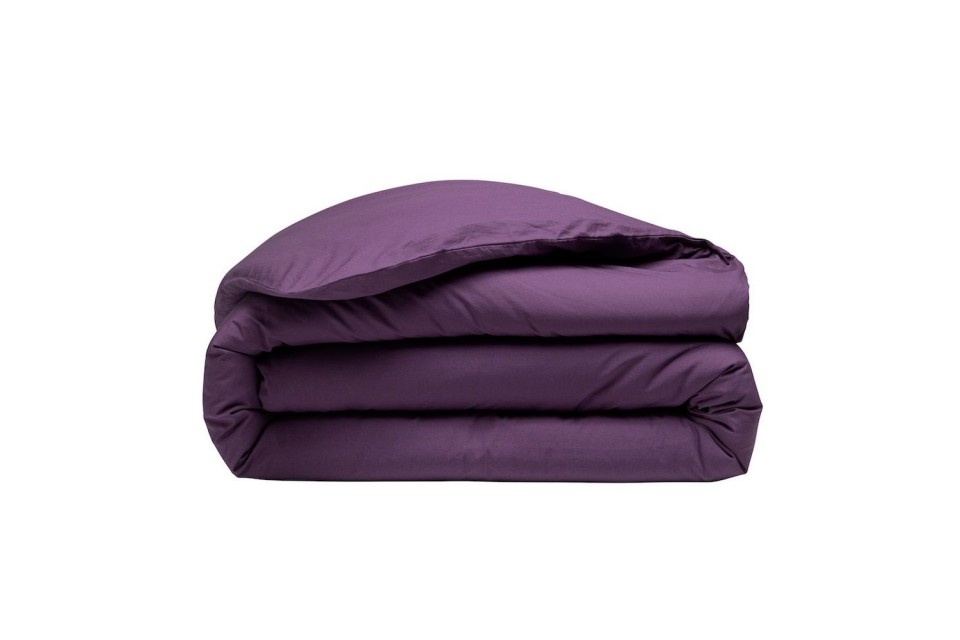 Housse de couette Percale de Coton Violet, Taille - 220 x 240 cm