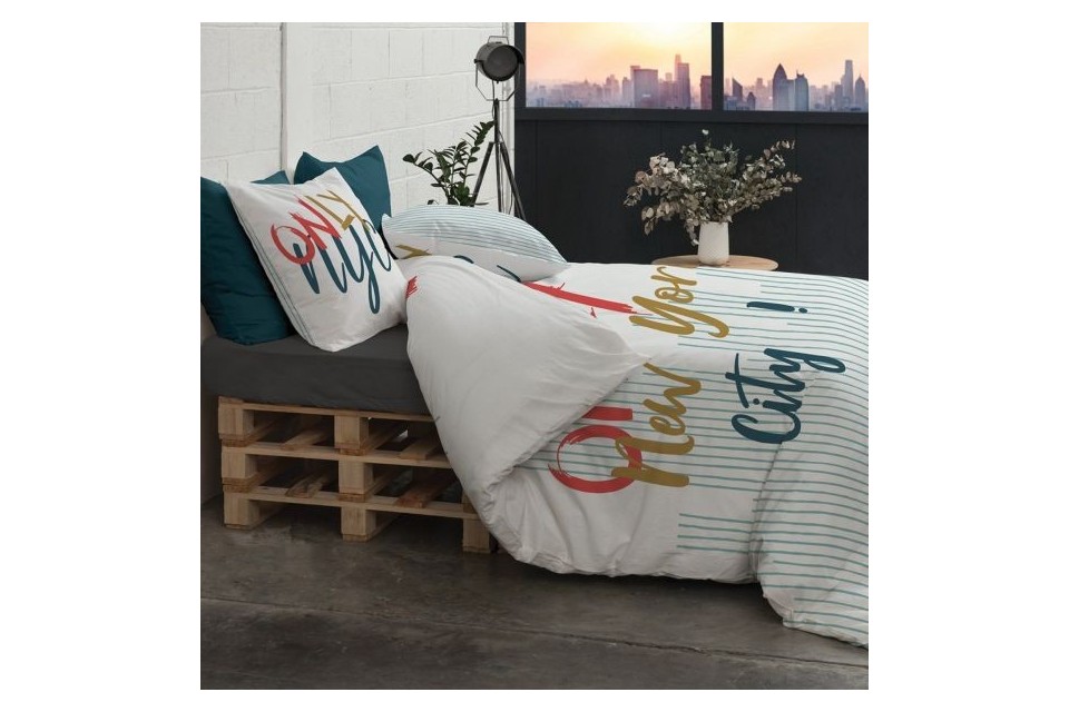 Housse de couette 200x200 + 2 taies d'oreiller 65x65 Only