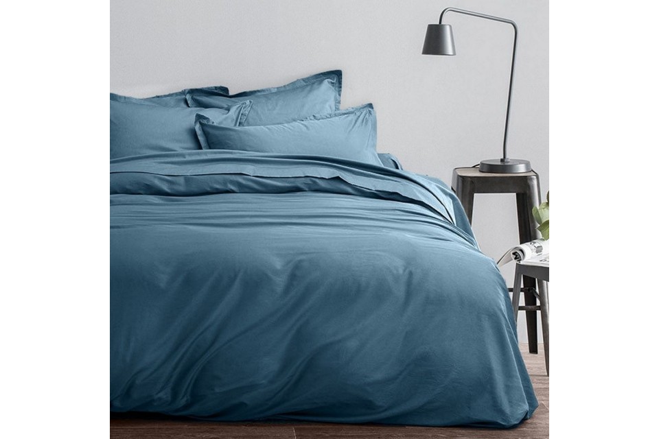 Housse de couette 220x240 + 2 taies d'oreiller - Satin de Coton - Horizon