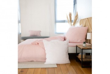 Housse de couette 220x240 + 2 taies d'oreiller 63x63 Nude