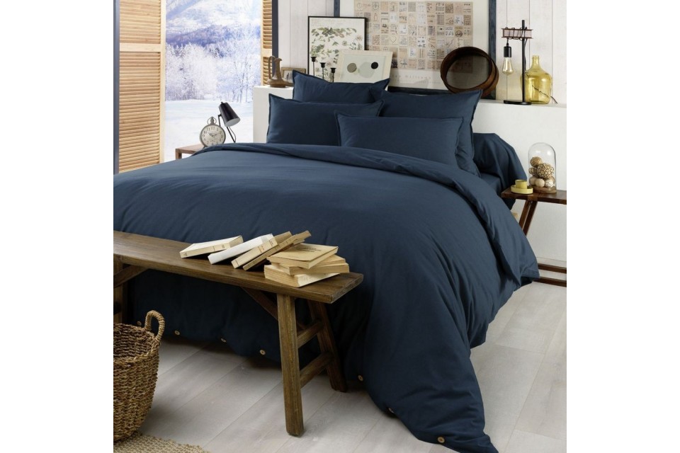 Housse de couette 240x260 Flanelle de Coton Nuit