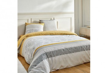 Parure de couette Reversible Coton 51 fils Beaume Gray 240 x 260 cm