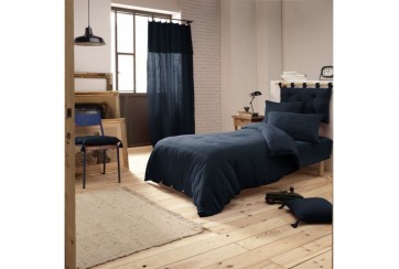 Housse de couette 140x200 Gaze de Coton Minuit