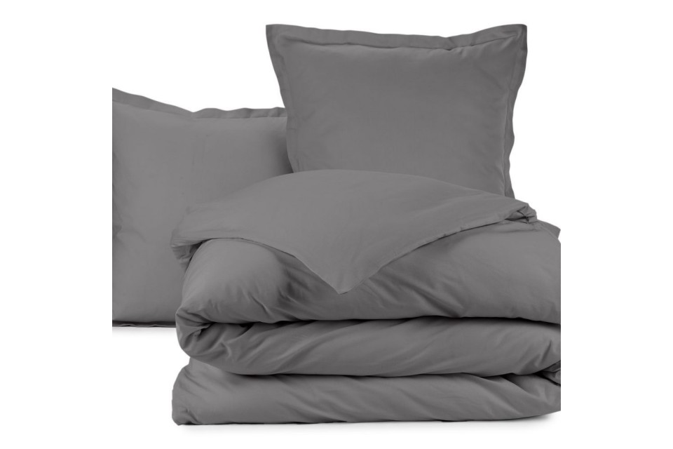 Parure de lit avec taie d oreiller Anthracite 240 x 260 cm